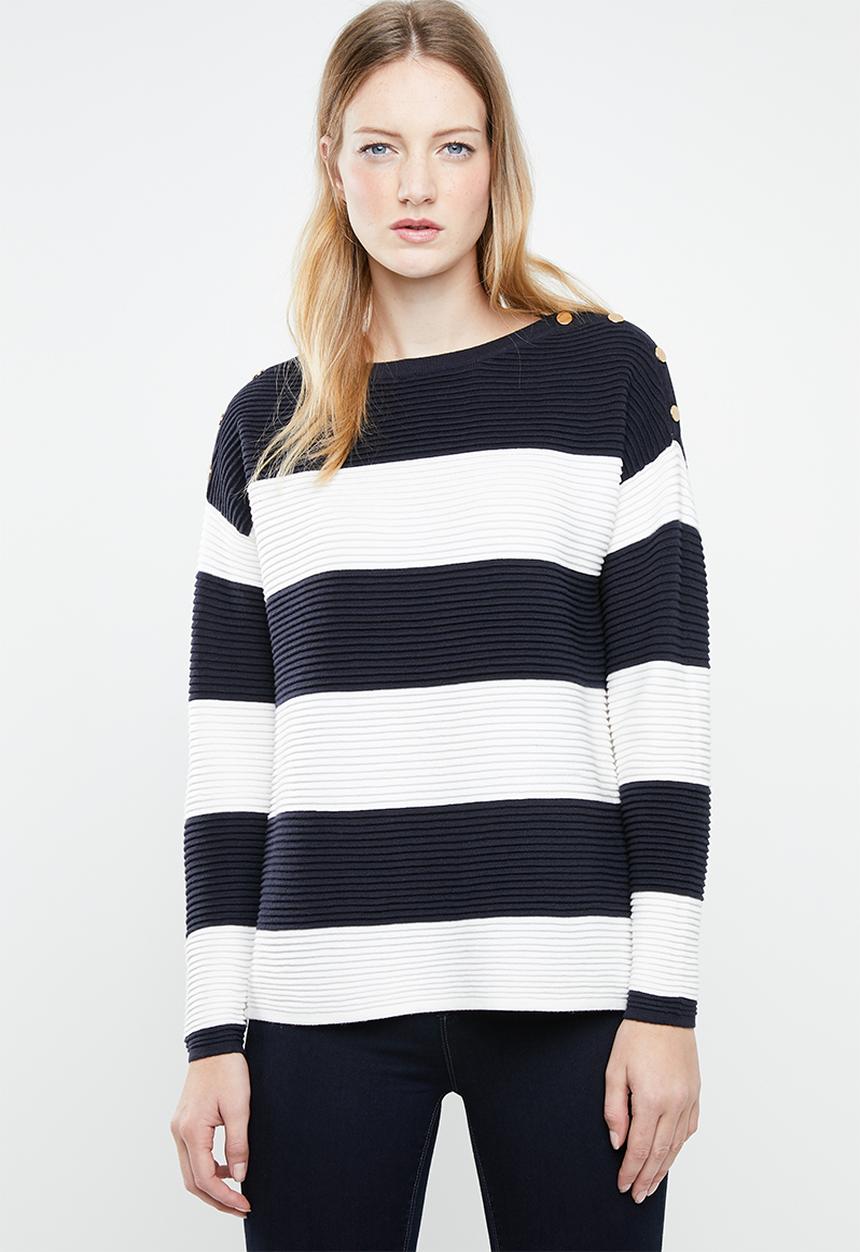 Vero Moda - Sethe boatneck blouse - cream & navy