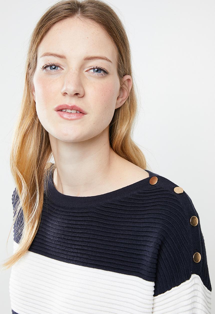 Vero Moda - Sethe boatneck blouse - cream & navy