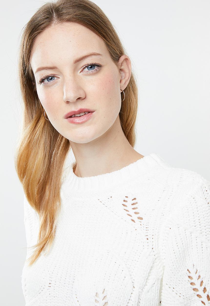 Vero Moda - Mamila o-neck knitwear - cream