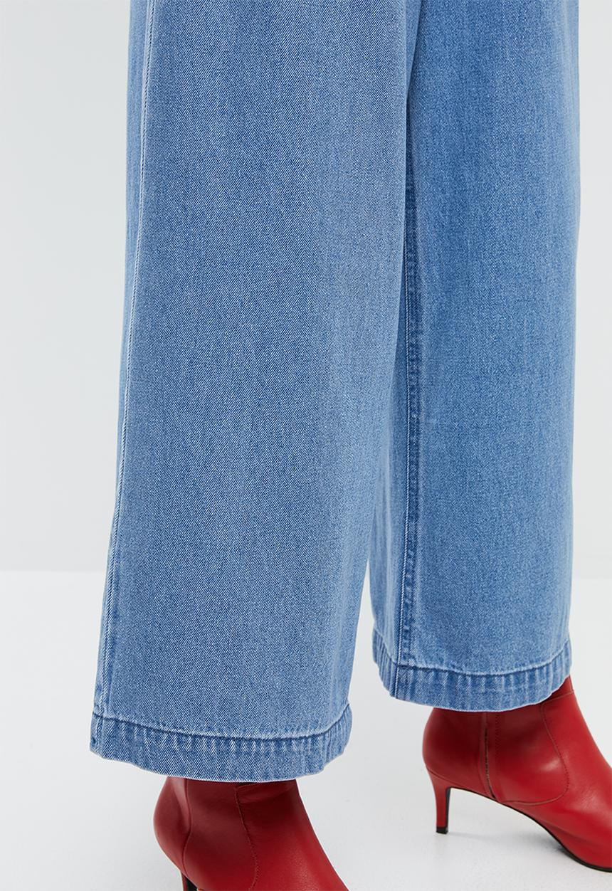 Vero Moda - Camine button wide pants - blue