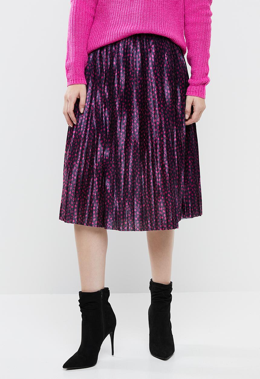 Vero Moda - Kiss calf skirt - navy & pink  