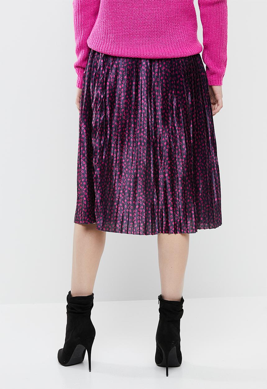 Vero Moda - Kiss calf skirt - navy & pink  