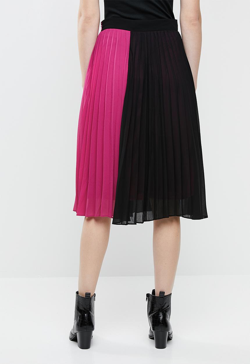 Vero Moda - Sol calf skirt - black & pink 