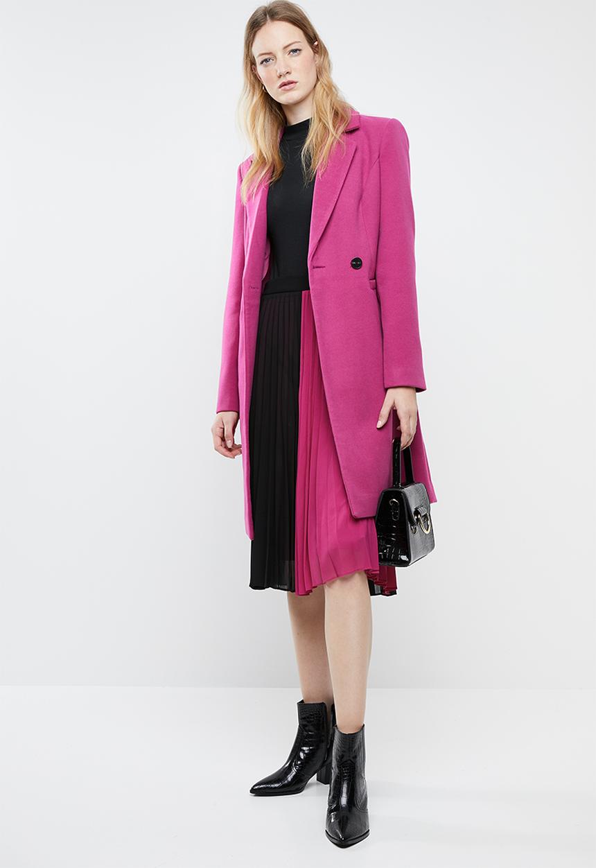 Vero Moda - Sol calf skirt - black & pink 