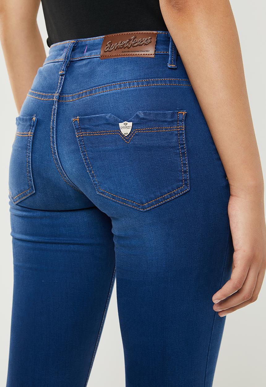SOVIET - Ladies skinny jean with zip detail - blue