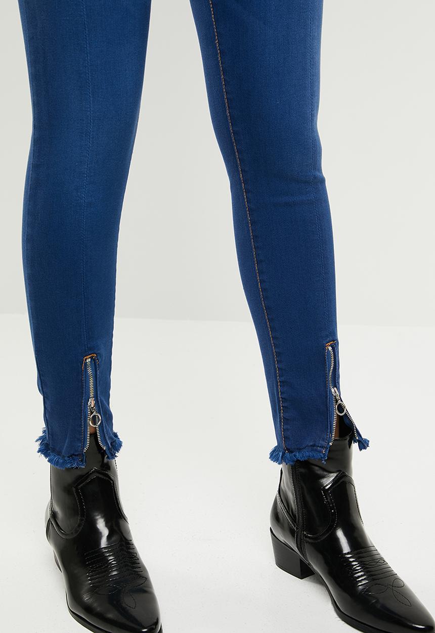 SOVIET - Ladies skinny jean with zip detail - blue