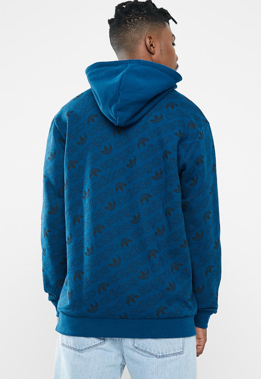 adidas Originals - Monogram hoodie - blue & white