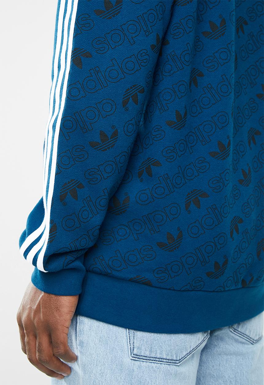 adidas Originals - Monogram hoodie - blue & white