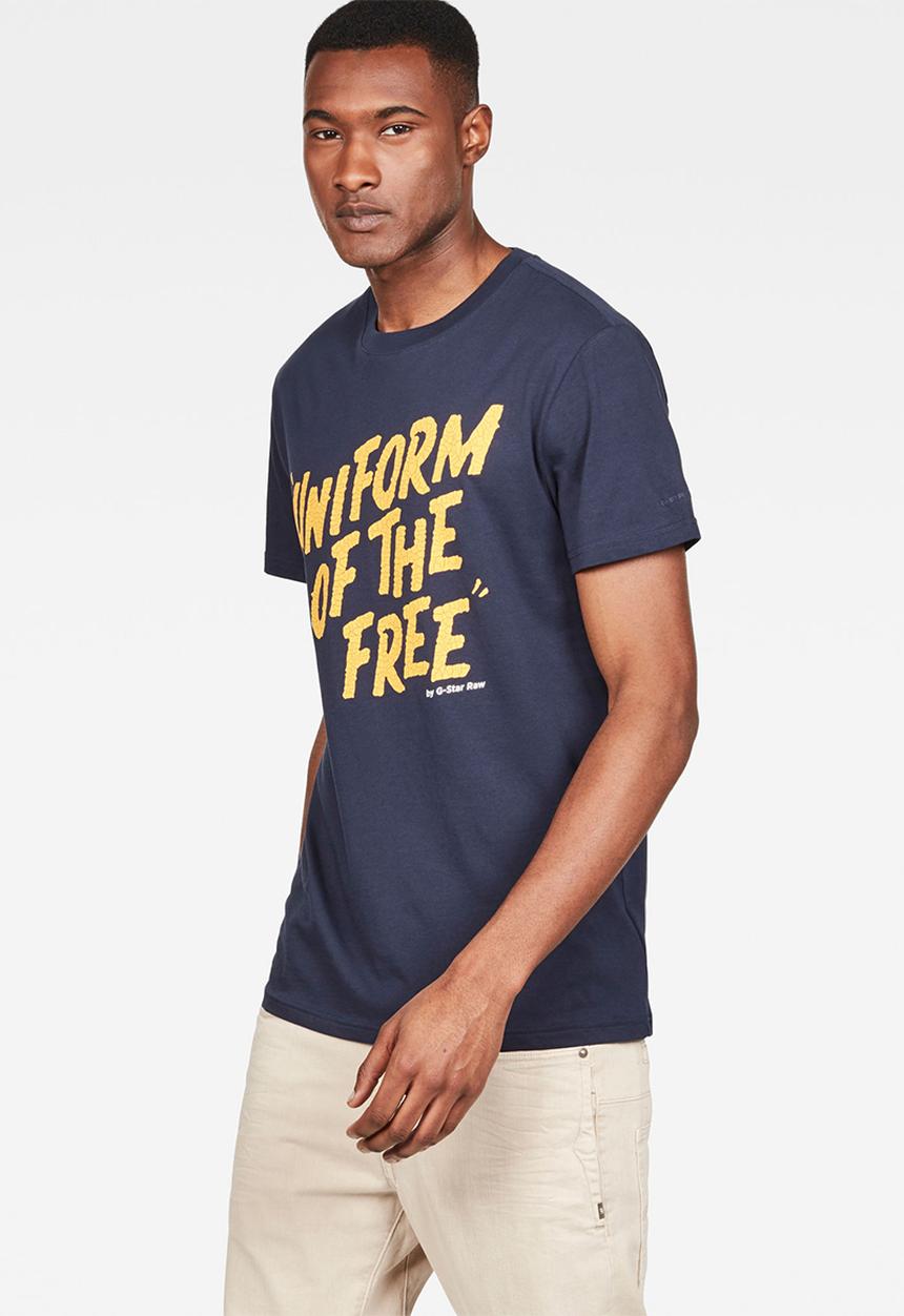 G-STAR - Graphic 9 r short sleeve tee - navy