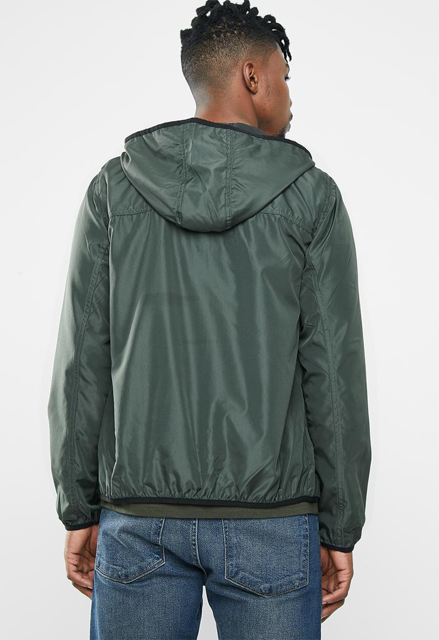 Brave Soul - Peppkb lightweight hooded windrunner - khaki