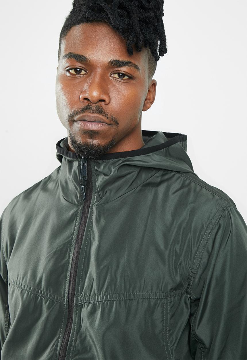 Brave Soul - Peppkb lightweight hooded windrunner - khaki