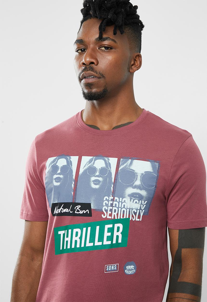 Only & Sons - Gabriel short sleeve tee - burgundy