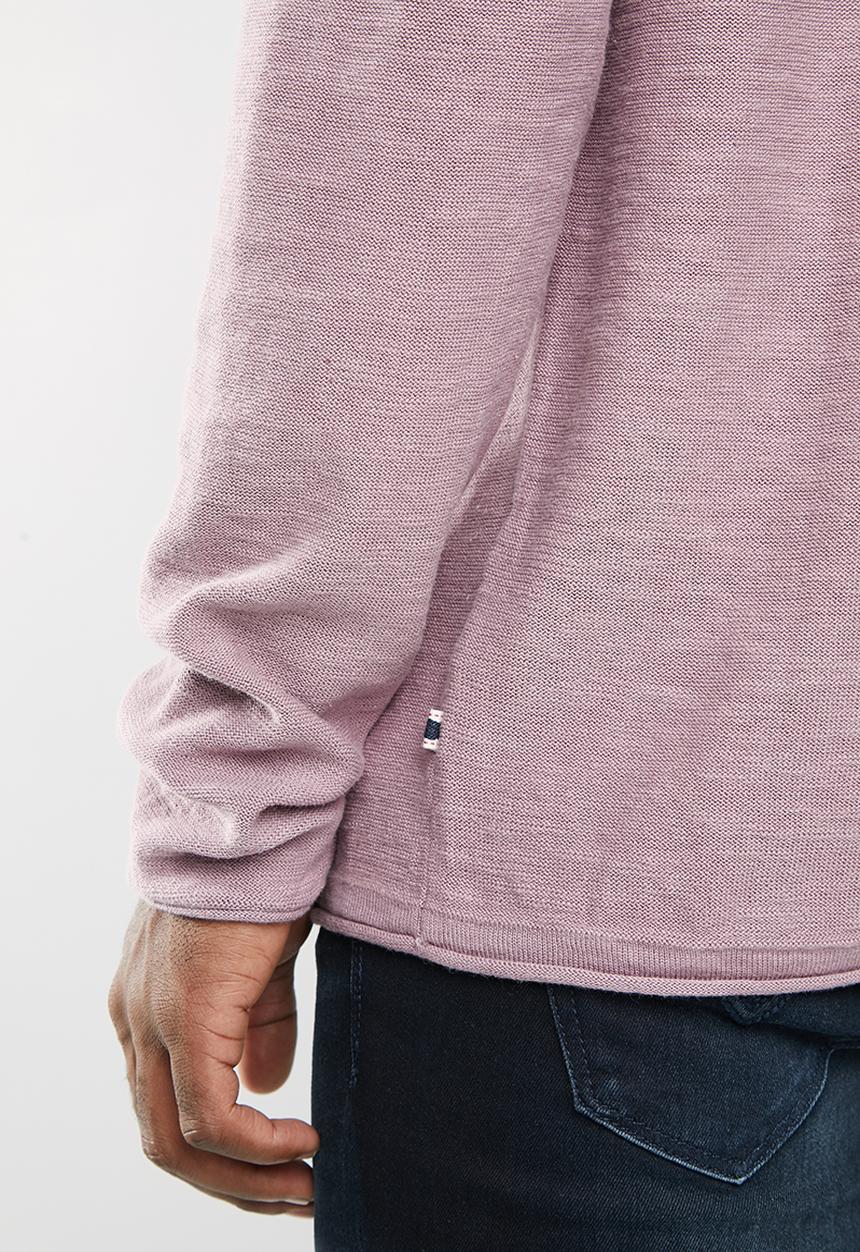 Jack & Jones - Slub knit crew neck sweatshirt - purple