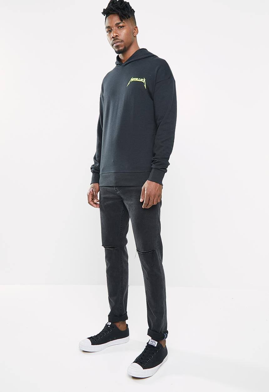 Jack & Jones - Metallica tee sweat hood - black 