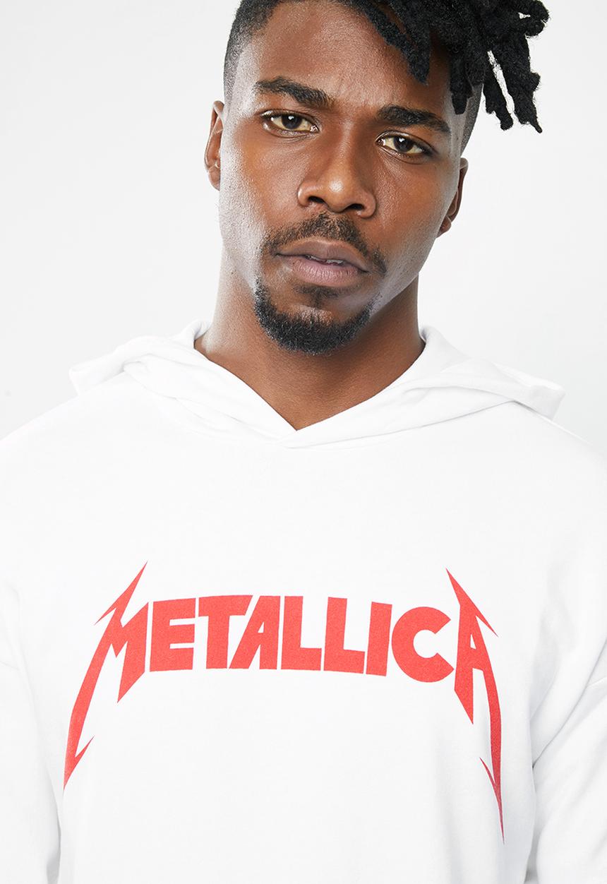 Jack & Jones - Metallica tee sweat hood - white