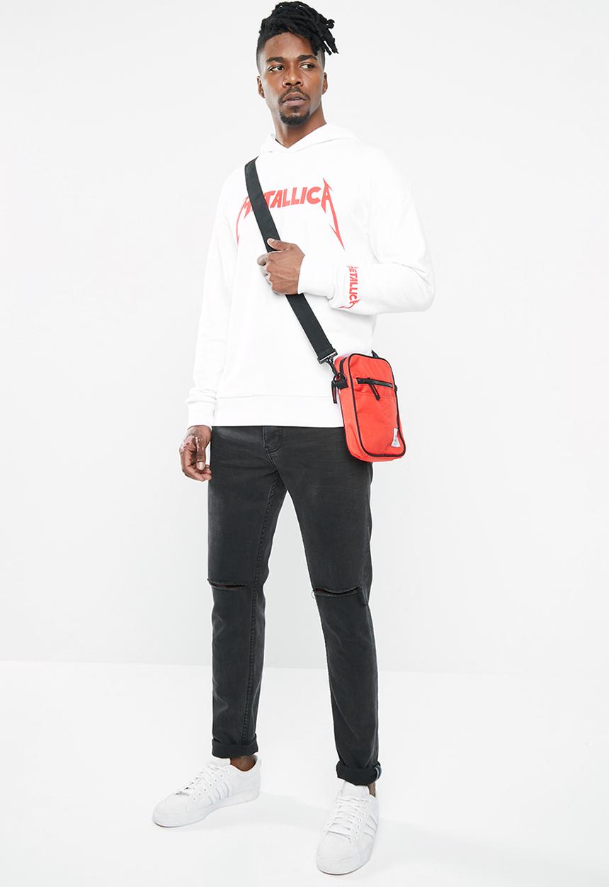Jack & Jones - Metallica tee sweat hood - white