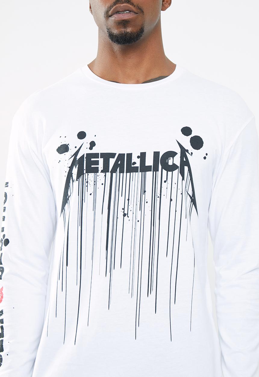 Jack & Jones - Metallica tee long sleeve crew - white