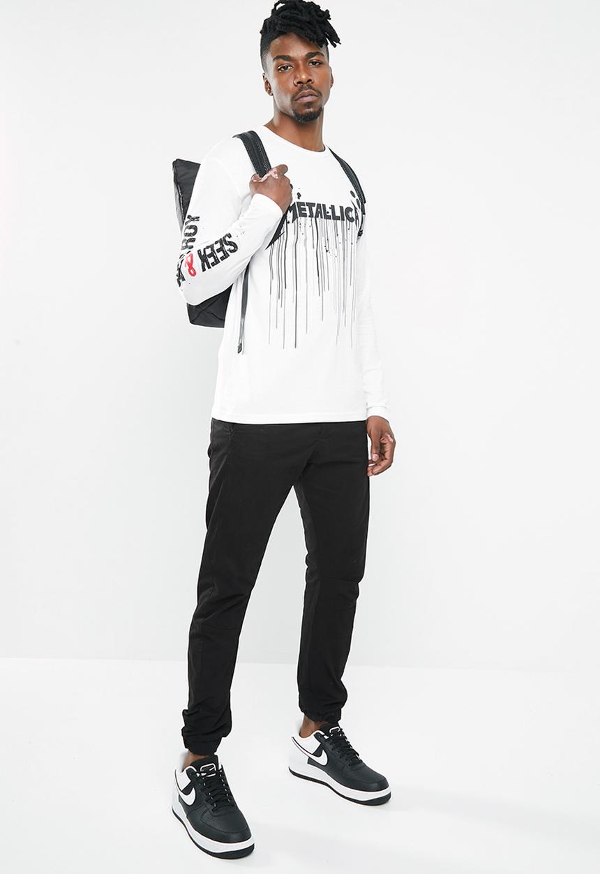 Jack & Jones - Metallica tee long sleeve crew - white