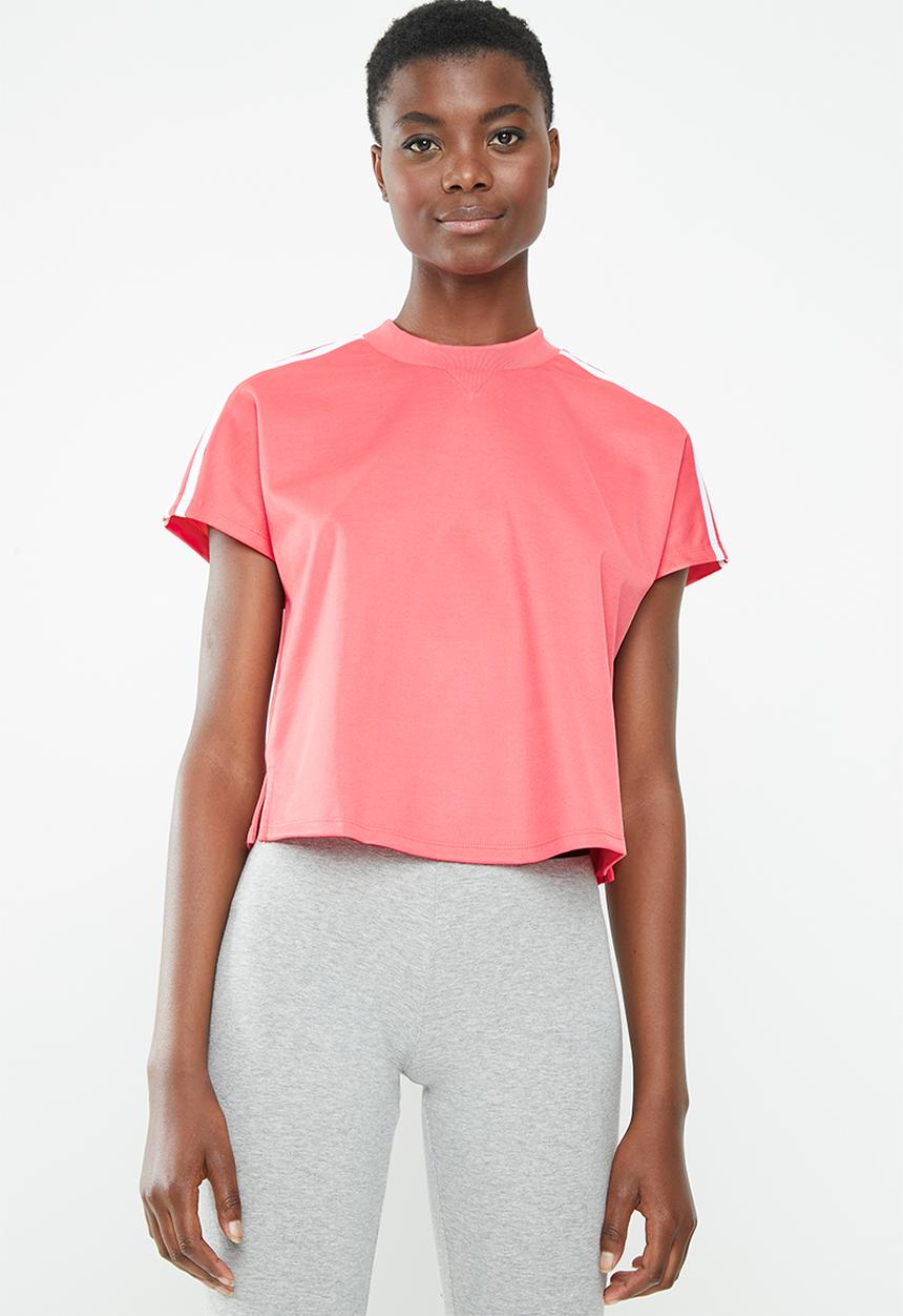 adidas Originals - 3 stripes short sleeve tee -  pink