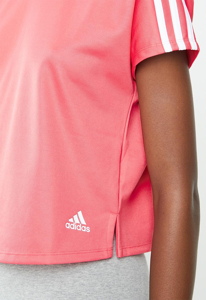 adidas Originals - 3 stripes short sleeve tee -  pink