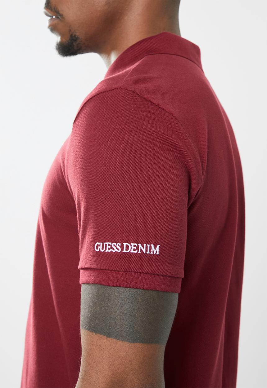 GUESS - Short sleeve guess classic polo - burgundy