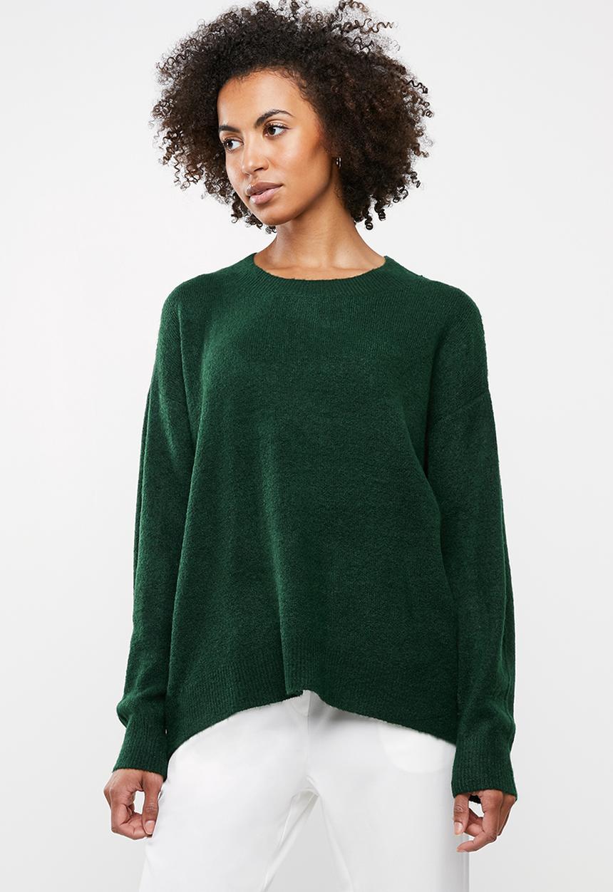 edit - Boxy wide hemline sweater - green