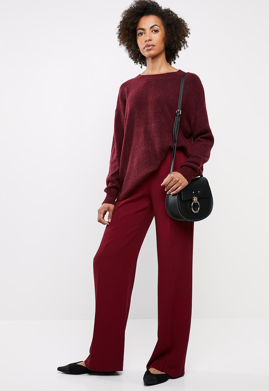 edit - Boxy wide hemline sweater - red