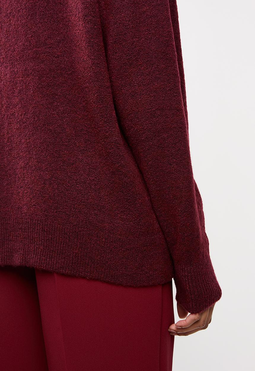 edit - Boxy wide hemline sweater - red