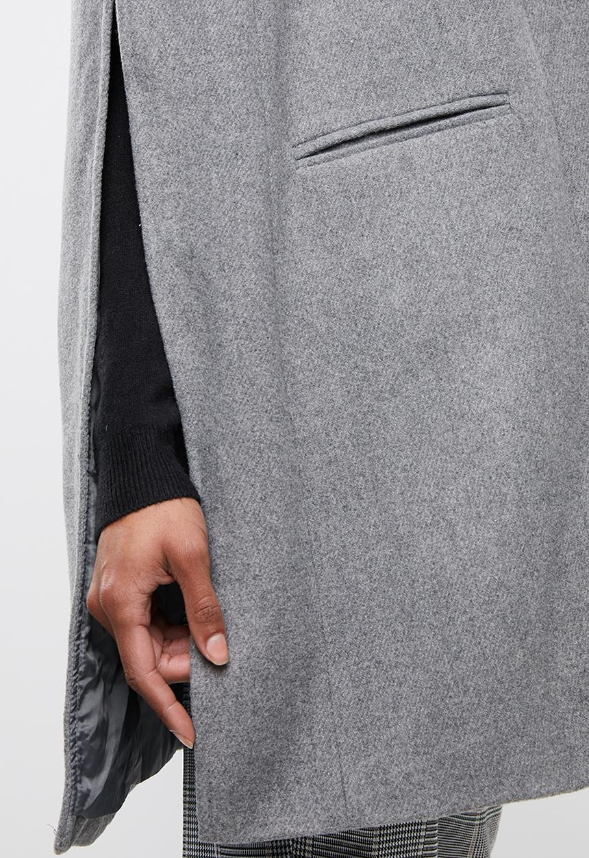 edit - Melton cape coat - grey