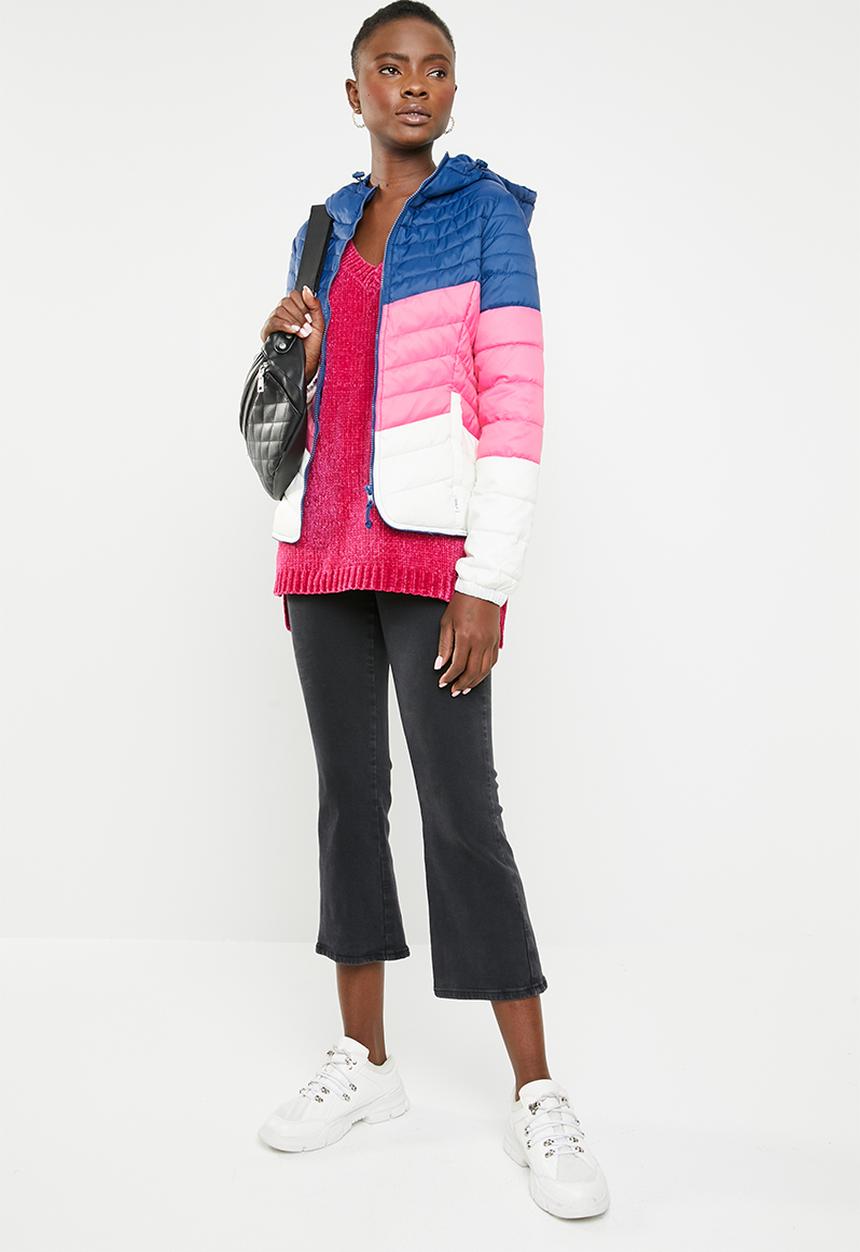 ONLY - Demi blocked hooded jacket - multi