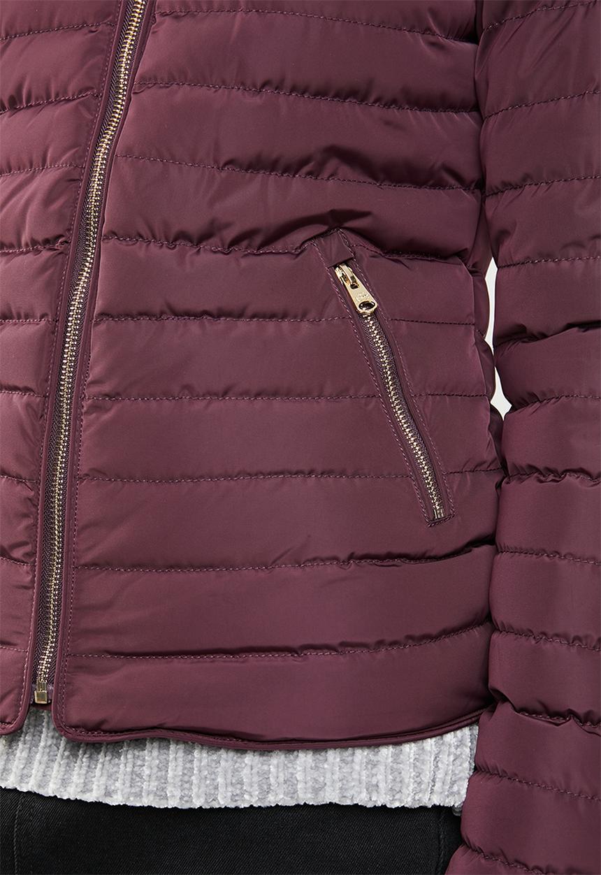 Tokyo Laundry - Ginger hooded puffer jacket - burgundy