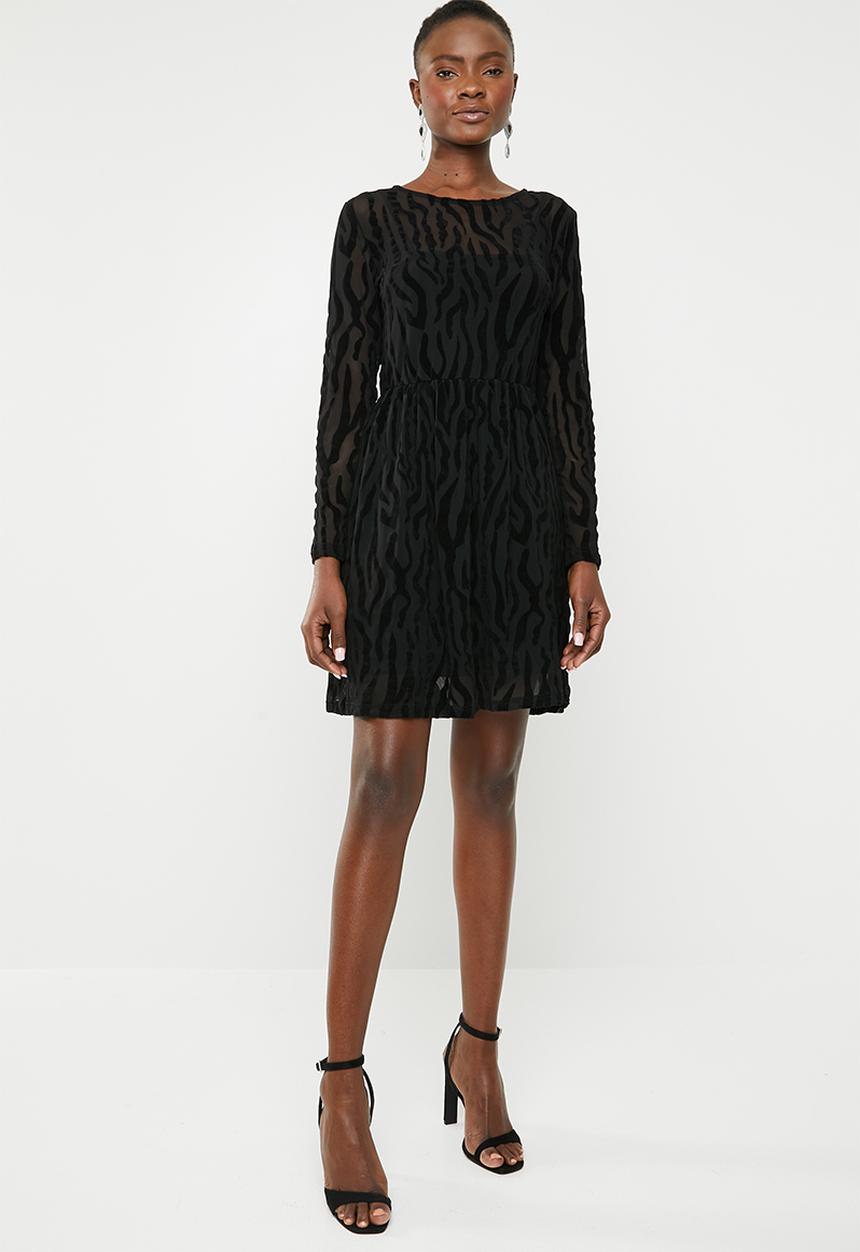 ONLY - Flikka long sleeve dress - black