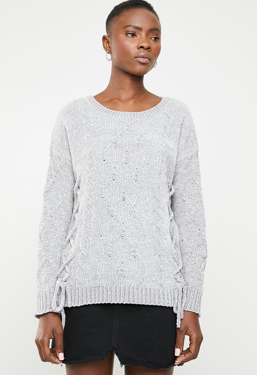 Tokyo Laundry - Caphis cable knit chenille jersey - grey