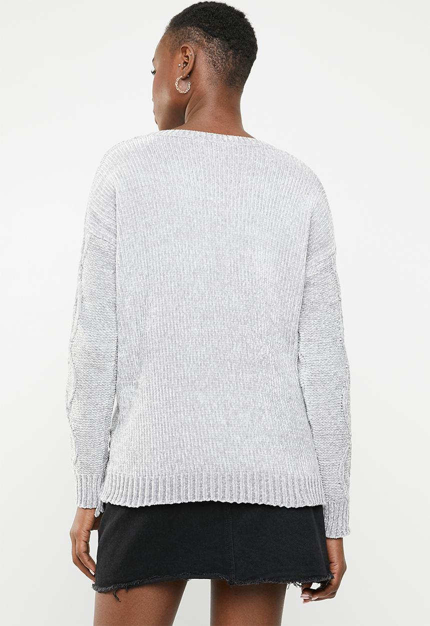 Tokyo Laundry - Caphis cable knit chenille jersey - grey