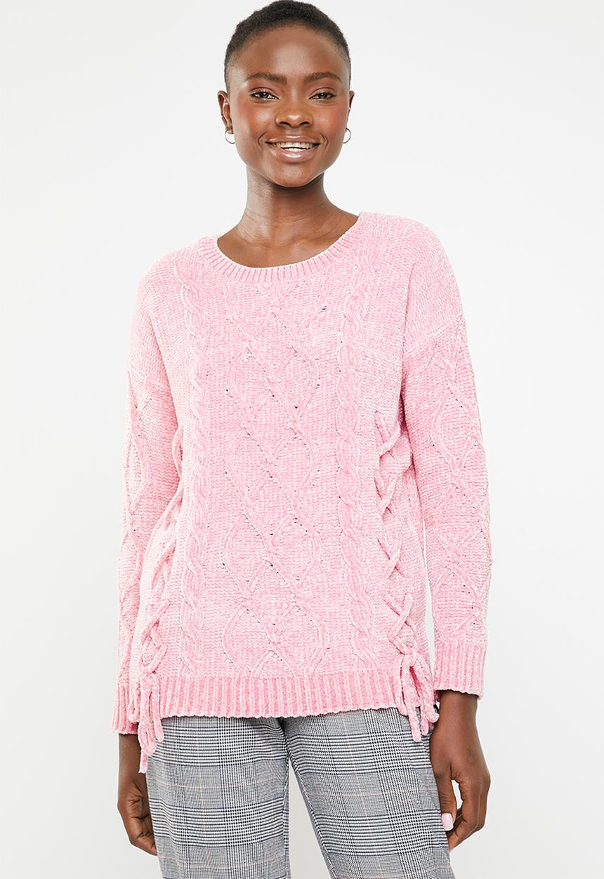 Tokyo Laundry - Caphis cable knit chenille jersey - pink