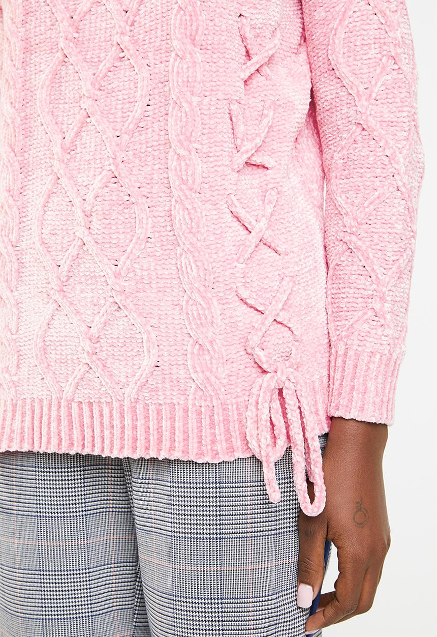 Tokyo Laundry - Caphis cable knit chenille jersey - pink