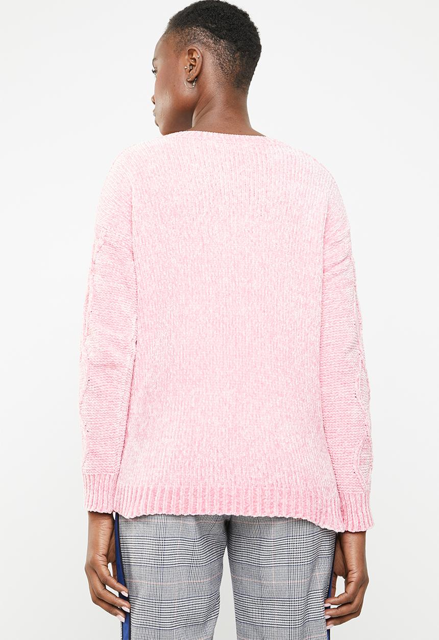 Tokyo Laundry - Caphis cable knit chenille jersey - pink