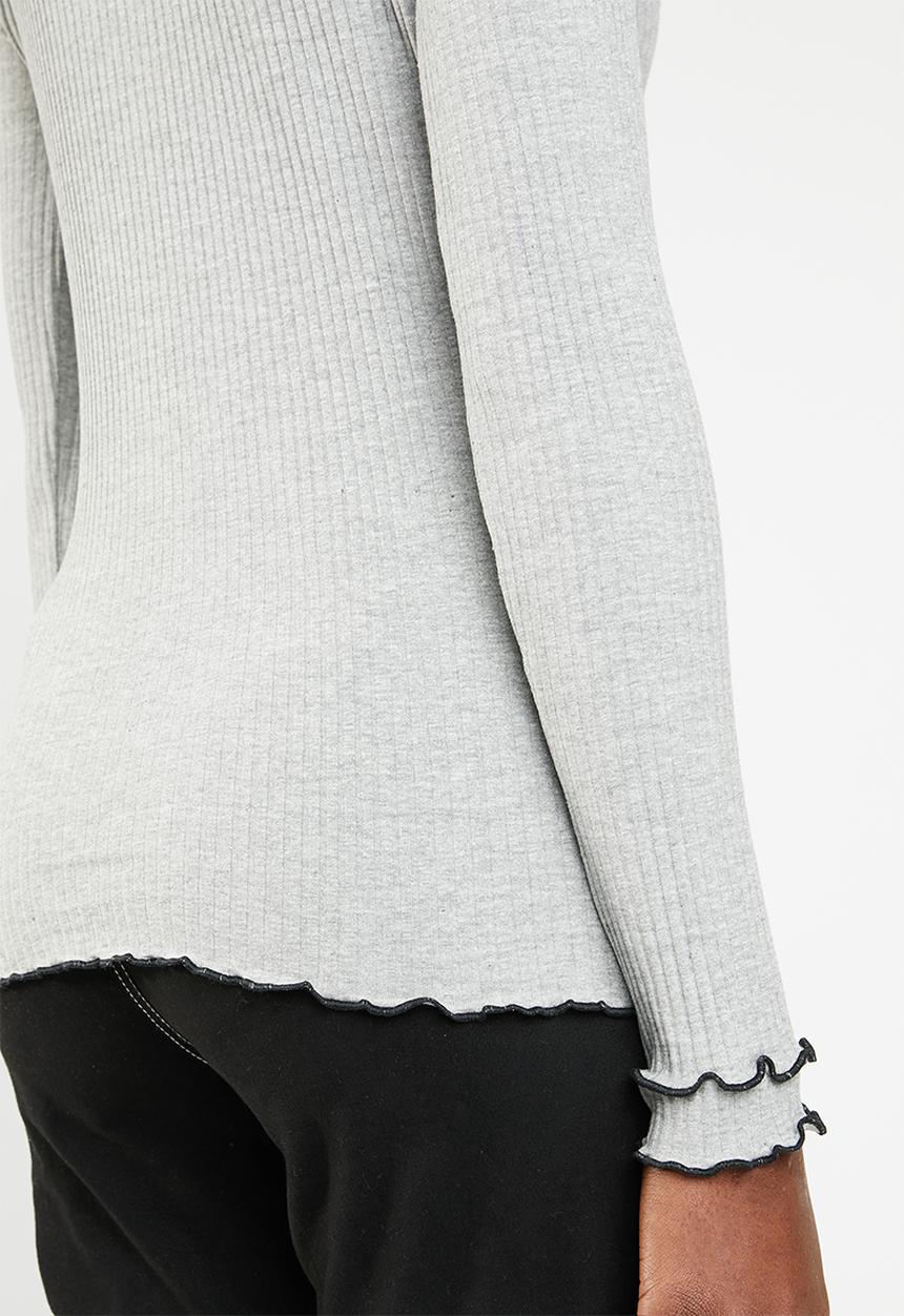 ONLY - Ida long sleeve turtleneck top - grey