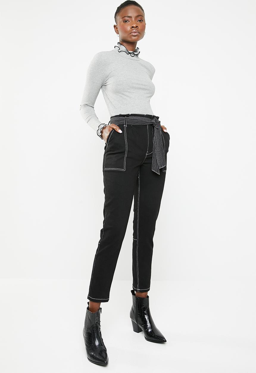 ONLY - Ida long sleeve turtleneck top - grey