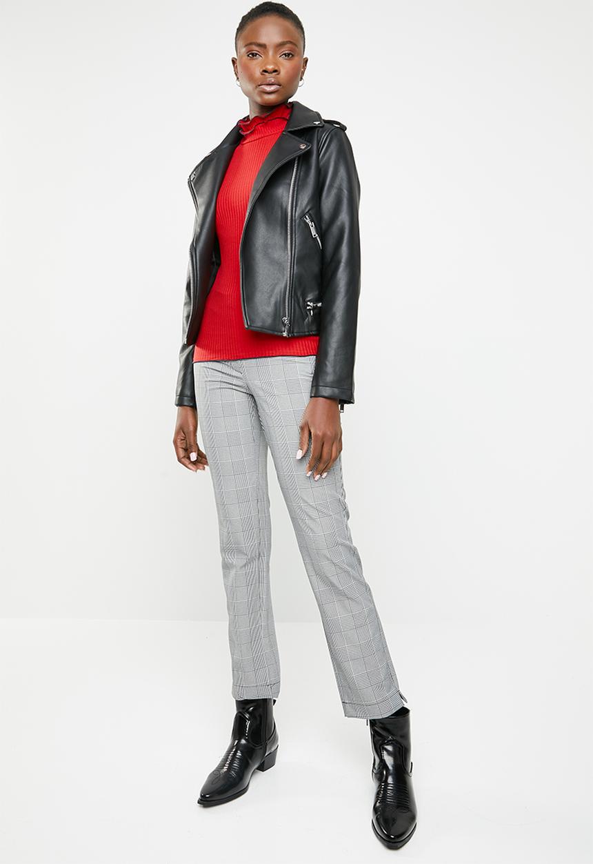 ONLY - Ida long sleeve turtleneck top - red
