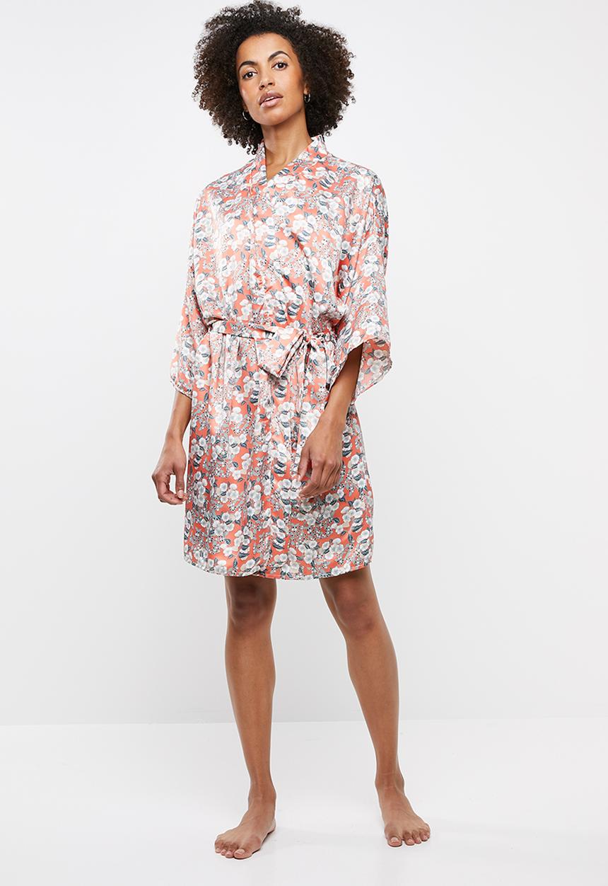 edit - Vintage kimono gown - coral 