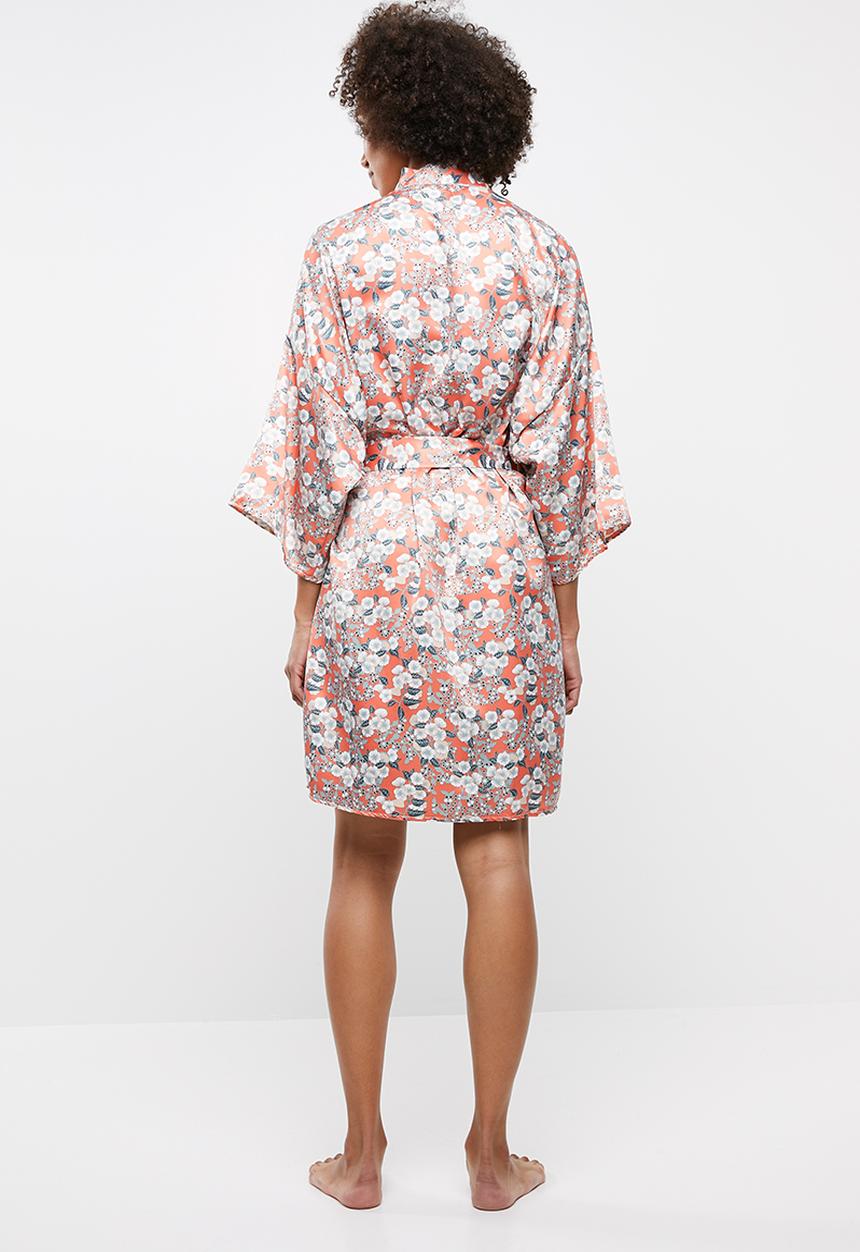 edit - Vintage kimono gown - coral 