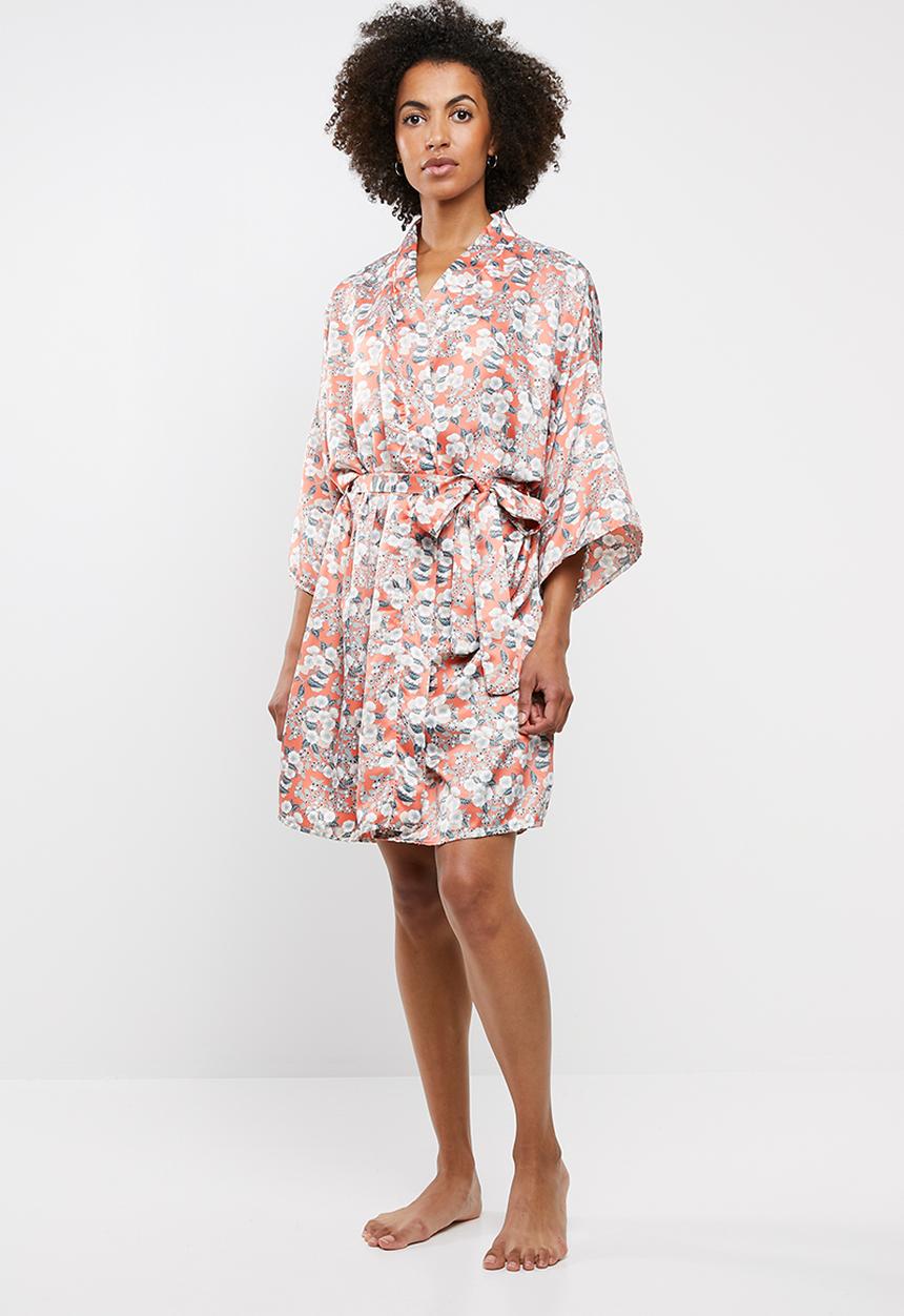 edit - Vintage kimono gown - coral 
