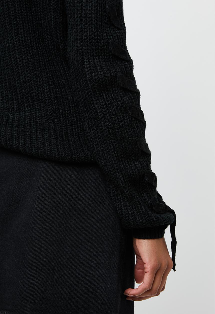 Tokyo Laundry - Jade lace up detail jersey - black