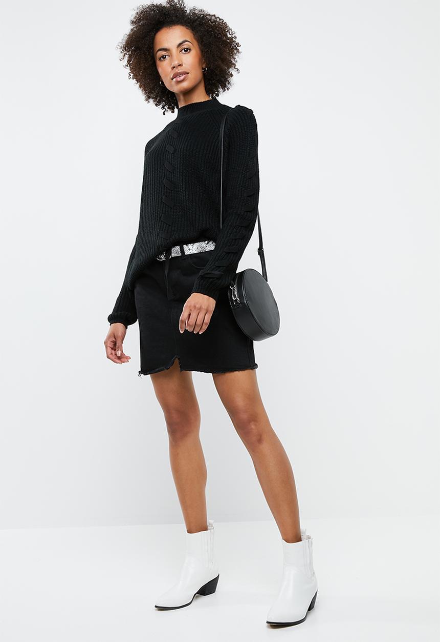Tokyo Laundry - Jade lace up detail jersey - black