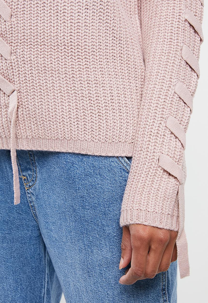 Tokyo Laundry - Jade lace up detail jersey - pink