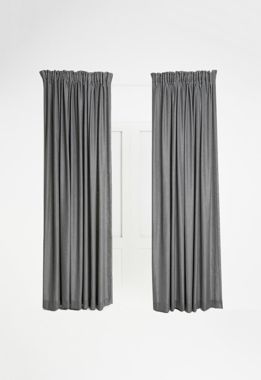 Sixth Floor - Taped lined curtain - charcoal