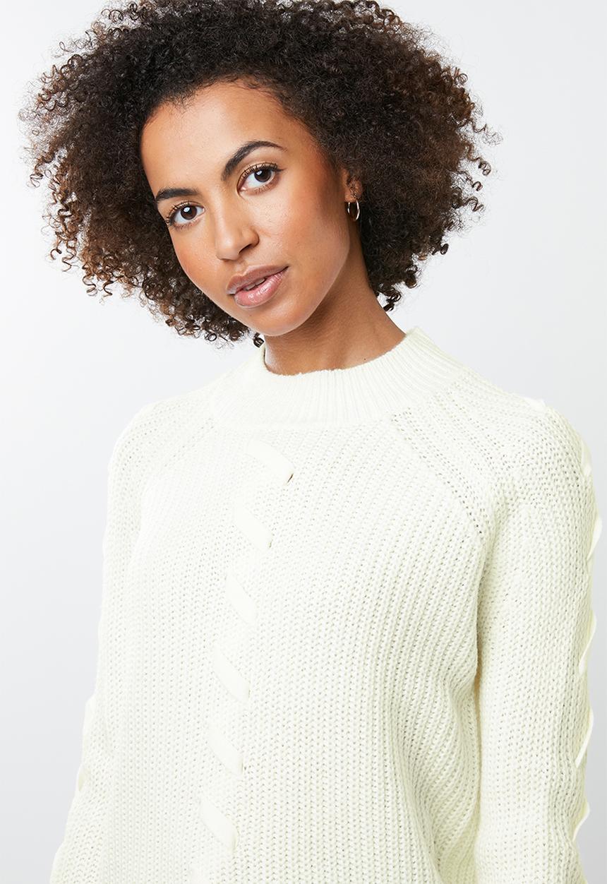 Tokyo Laundry - Jade lace up detail jersey - cream