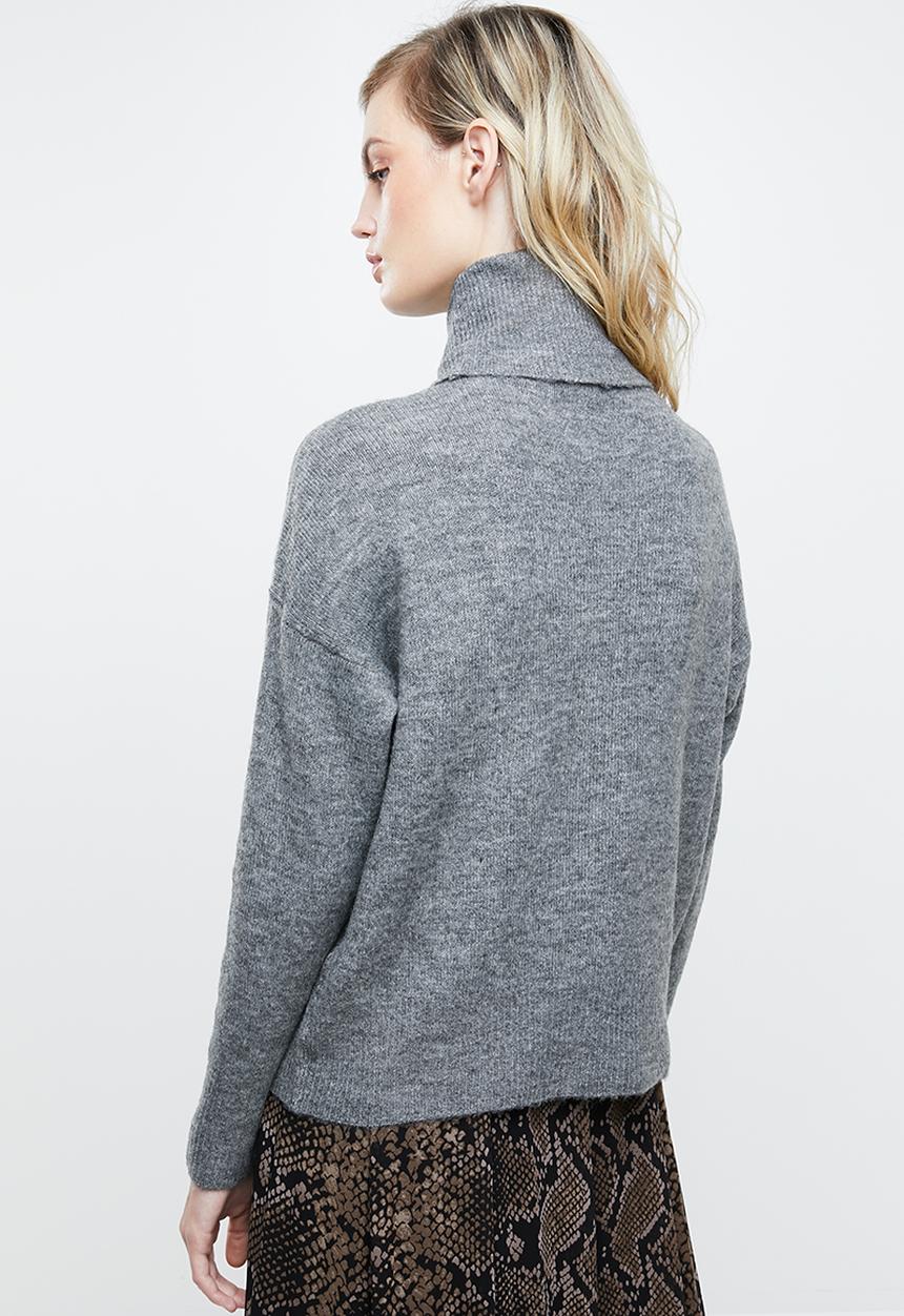 ONLY - Drea long sleeve roll neck pullover - grey