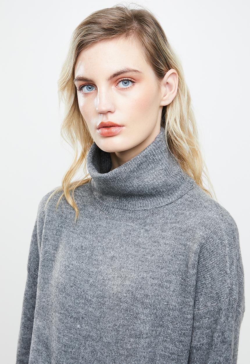 ONLY - Drea long sleeve roll neck pullover - grey